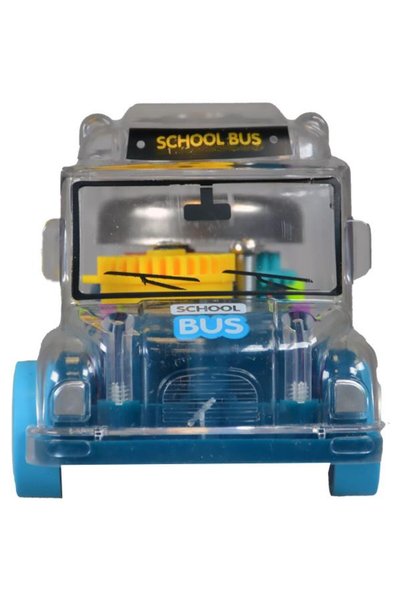 Generic Brand Ctoy Transparent Minibus with Light and Sound Blue