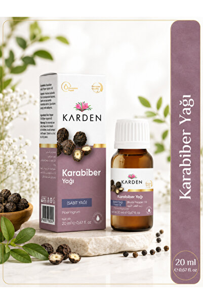 Karden زيت الفلفل الأسود 20 مل - 100% خلاصة توابل طبيعية نقية