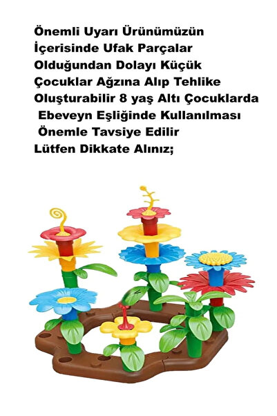 Hyd 104 Parça Bahçe Çiçek Yapım Seti Eğitici Oyuncak Çiçek Bahçesi Yapı Blokları Yapboz Bul Tak Puzzle