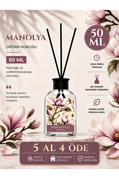 homeartplus Manolya çiçeği Oda kokusu bambu esansiyel uçucu yağ 50 ml