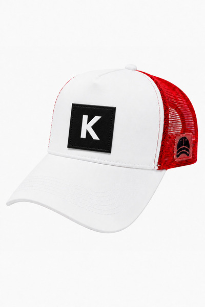 all hats K Letter Patch Detailed Mesh Trucker Baseball Cap