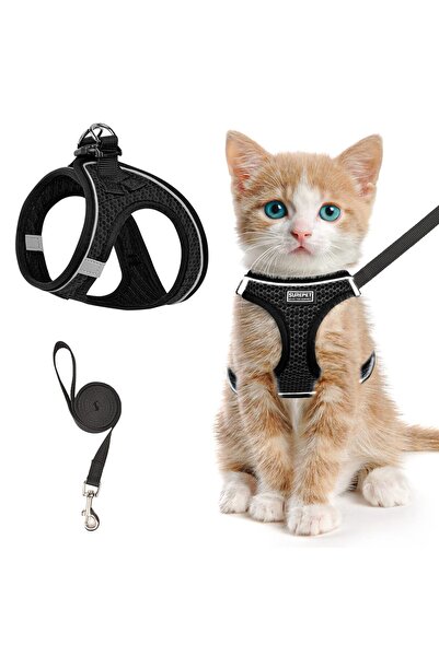 Choice1 M Black Harness Set Cat Harness and Leash for Walking, Escape Proof, ...