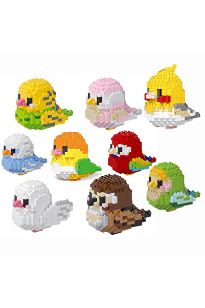 Choice20 in bag 9 set birds KNEW BUILT Pet Parrot Micro Mini Building Block T...
