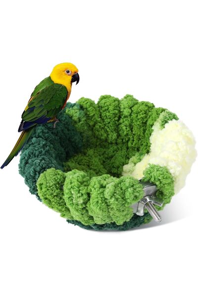 Choice5 S Green Bird Nest for Cage,Plush Hanging Bird Bed for Parakeet,Breedi...