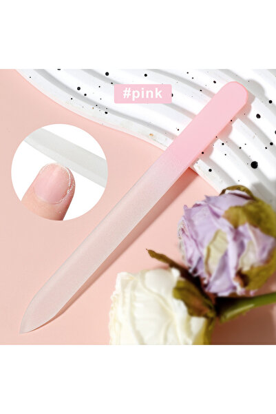 Choice Pink Glass Nail File Professional Manicure Sand Rubbing Crystal Glass ...