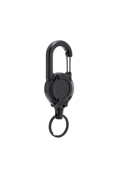 Choice black Retractable Heavy Duty Pull Reel Carabiner Key Chains Strong Ste...