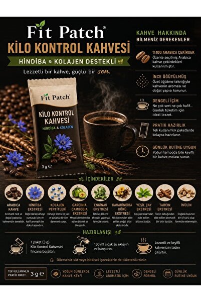 fit patch HİNDİBA VE KOLAJEN DESTEKLİ DETOX ETKİLİ GRANÜL KAHVE