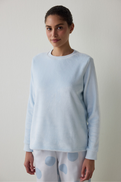 Penti Light Blue Magic Thermal Effect Sweatshirt Pajama Top