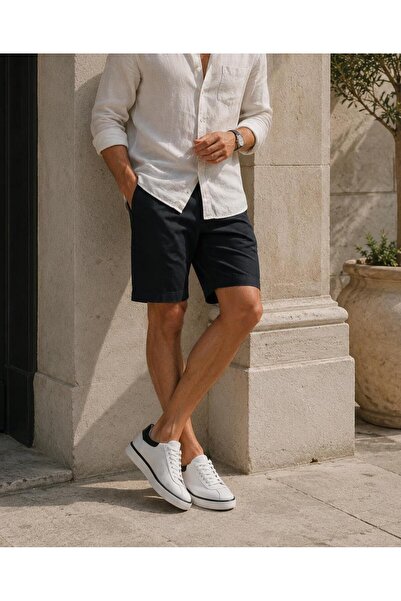 Bambi Beyaz Hakiki Deri Erkek Sneaker E01087115103