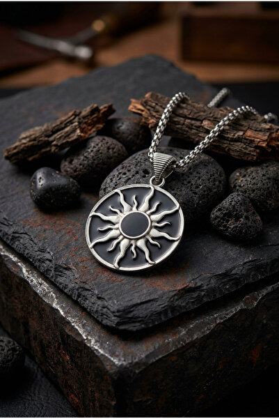 Begondio Sun God Handcrafted Stainless Steel Chain Men's Necklace