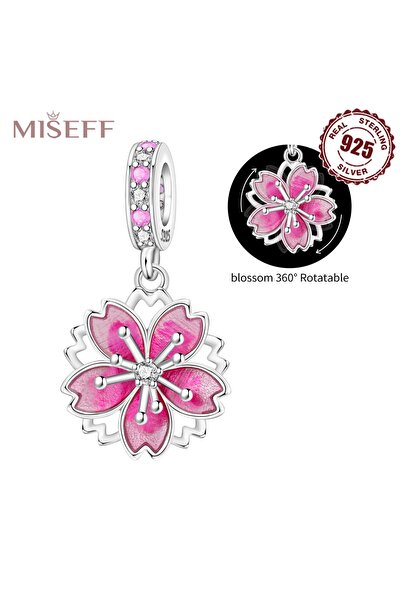 Choice OTC1581 MISEFF S925 Sterling Silver Charm Pink Cherry Blossoms and Lot...