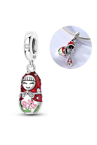 Choice20 KTC1676 Original 925 Silver Charms Openable Matryoshka Dolls Suitcas...