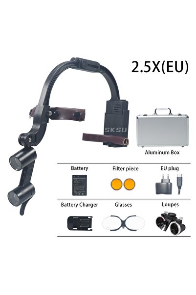 Choice3 منظار طبي مكبر بقوة 2.5X و3.5X مع إضاءة LED وبطارية واحدة، قابس أوروب...