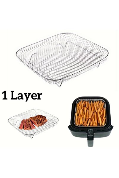 Choice Square 1 Layer 1/3Layer Stainless Steel Air Fryer Accessories Stackabl...
