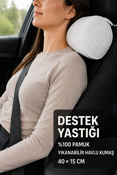MEŞELİ TEKSTİL Cylinder Neck Hernia Support Pillow 100% Cotton |   Washable