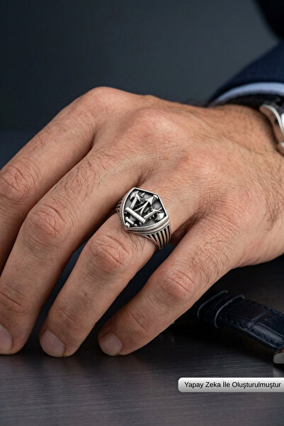Begondio Special Design Masculine Adjustable Men's Ring with Spear Figure