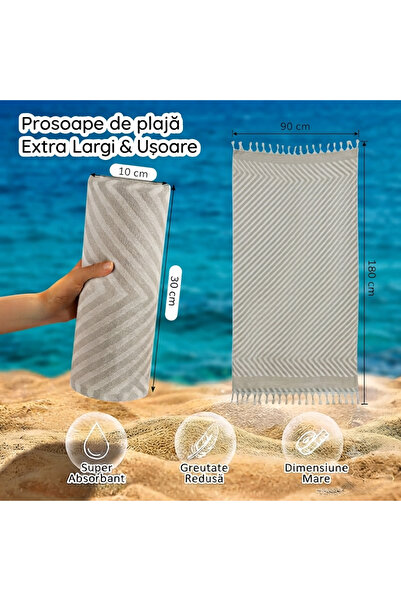 OEM Prosop premium plaja, pentru mare sau piscina, SPA, peshtemal, 100 % bumb...