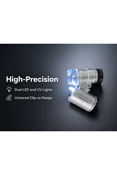 Choice 60X Mini Microscope Jeweler Loupe Lens Illuminated Magnifier Glass 3 L...