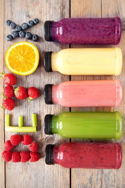 Open Home Concept 5 Adet Smoothie Detoks Şişesi Şeffaf Plastik Sızdırmaz Kapa...