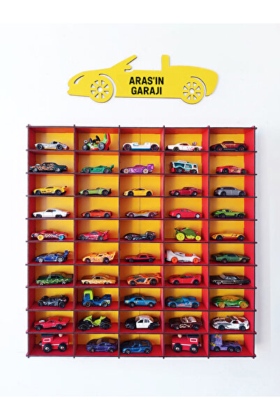 metafortoys Oyuncak Araba Rafı 50'li Temalı Sarı Kırmızı