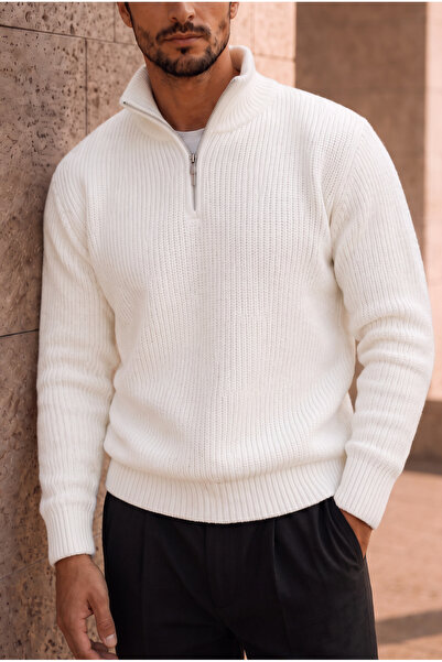 Valiberta Nolan Anti Peeling Yarn Thessaloniki Half Zipper Men's Knitwear Swe...
