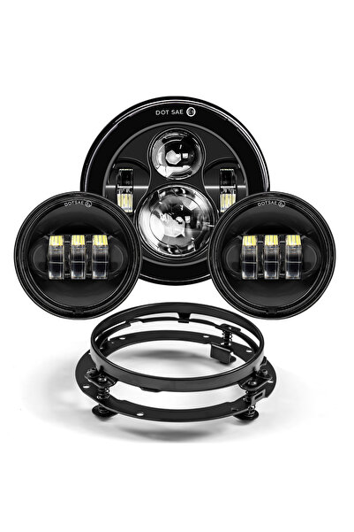 Choice5 A Set Black 7inch LED Headlight +4.5inch Fog Lights 7"Bracket Mountin...