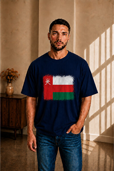 sngl tekstil Men's Oversized Oman Flag Printed Short Sleeve T-Shirt S m L XL 2XL