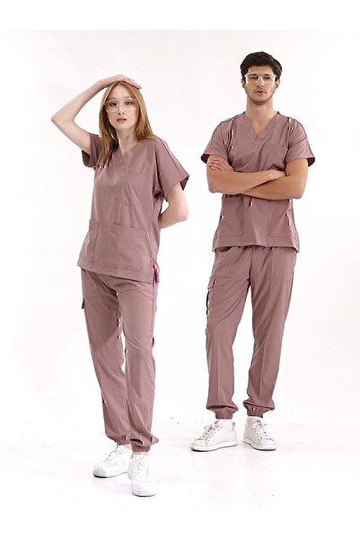 ÇİZGİ MEDİKAL Dusty Rose Lycra Uniform Sets Lycra