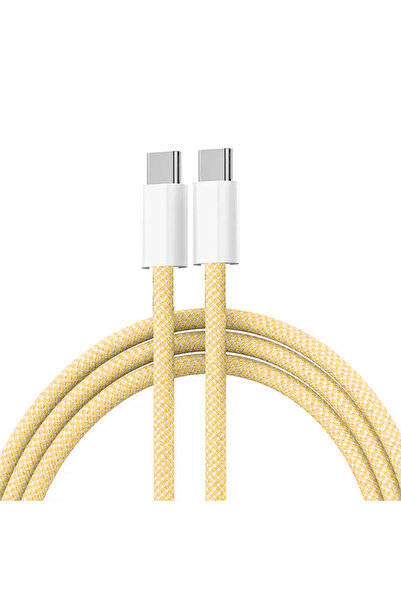 Choice12 1m Yellow 60W PD Fast Charging USB C to USB C Cable for iPhone 17 16...
