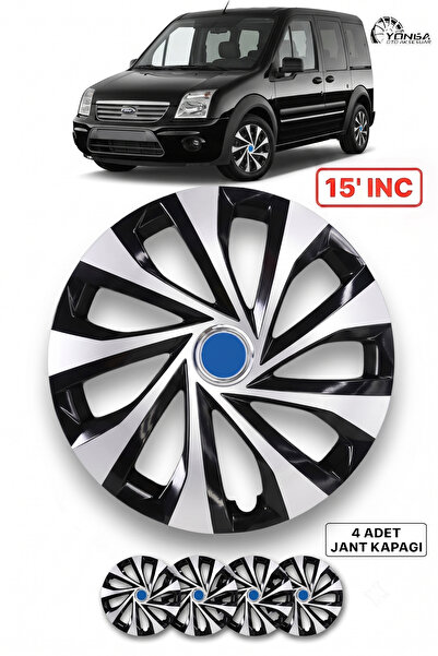 YONGA OTO AKSESUAR FORD TRANSİT CONNECT 15 İnç Jant Kapağı 4'lü Set Siyah Güm...