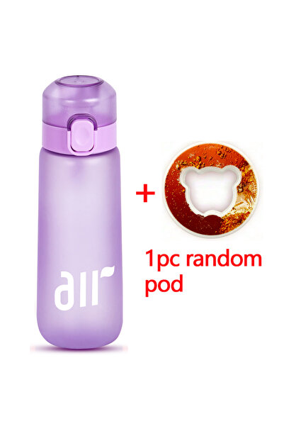 Choice3 Frosted Purple 1PC 650ml Air Flavouring Water Bottle With Straw 1PC R...