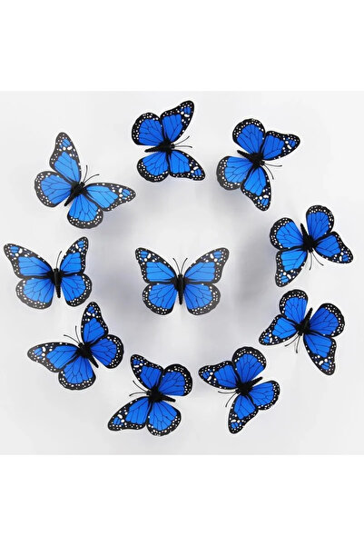 Choice5 Blue 10pcs 3D Monarch Butterfly Sticker Fake Butterflies for Crafts A...