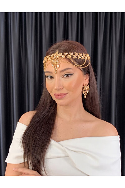 BEYOĞLU NİŞANTAŞI Stone Frontlet Bridal Wedding Engagement Henna Frontlet Handan