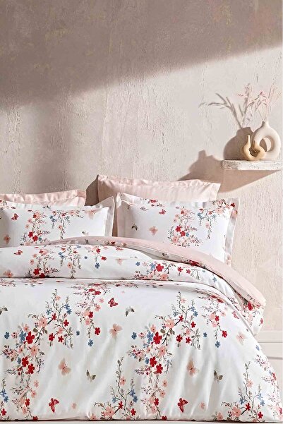 İQON Fitted Sheet Duvet Cover Set Double JUNGLE White