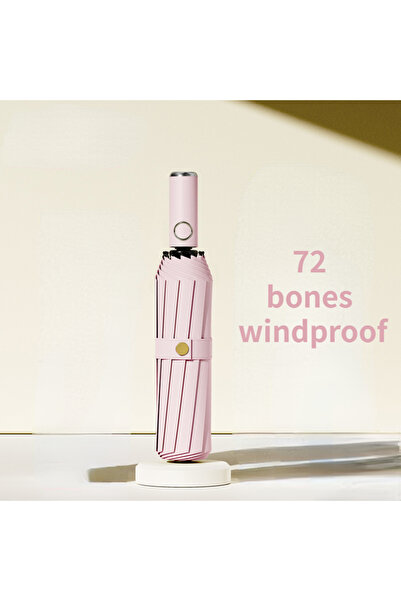 Choice Pink 72 Bone Super Strong Windproof Automatic Folding Men Umbrella Rei...