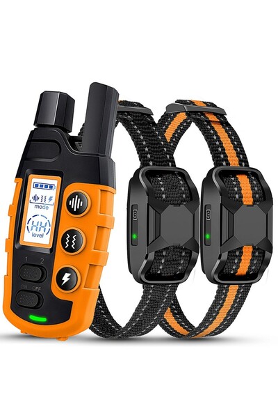 Choice طوق تدريب الكلاب عن بعد من Orange two dogs بمسافة 1000 متر، مقاوم للما...