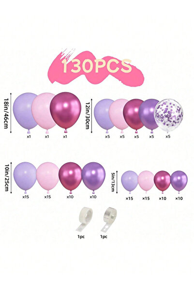 Choice As Picture 1 130PcsGorgeous Pink Purple Balloon Arch - Metallic Magent...