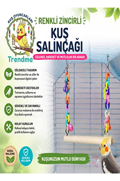 UniqBirdToys Trendme Fruity Chain Bird Swing