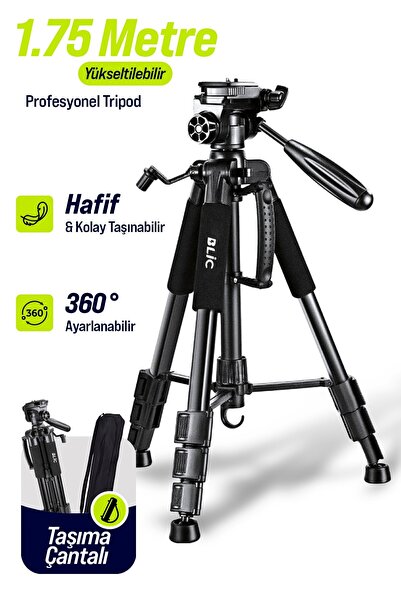 Blic NP-8850 1.75 Metre Profesyonel Alüminyum Tripod | 360° Döner Başlık | Ta...