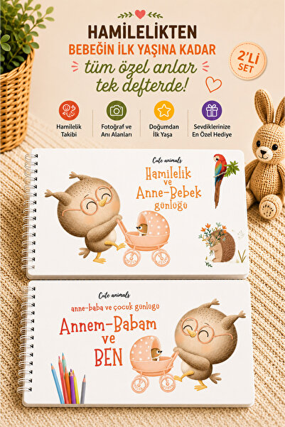 Lodos 2'Lİ SET Hamilelikten Bebeğin İlk Yaşına Tüm Anı Defteri ve Çocuk Günlü...