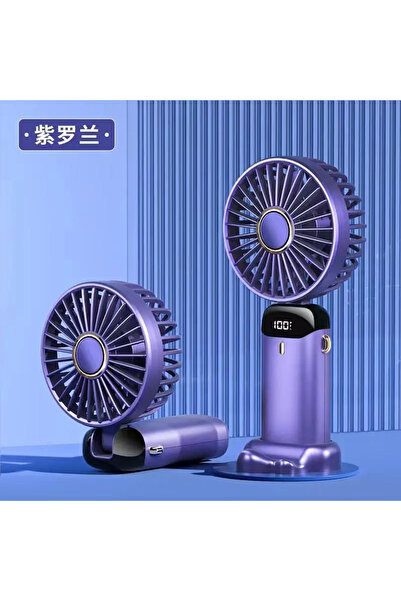 choice2 Purple Mini Handheld Fan Foldable Neck Hanging Fan 5 Speed USB Rechar...