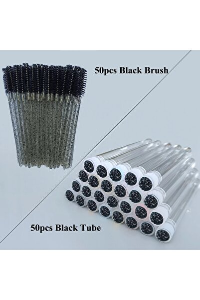 Choice 50 pcs black Z 50pcs EyeLash Brushes Reusable Eyelashes Brush Tube for...