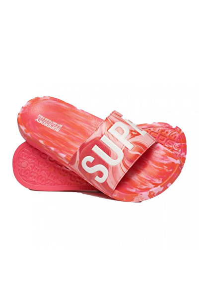 SUPERDRY D2 SDRY MARBLE VEGAN POOL SLIDE WF310218A-2JP Κόκκινο