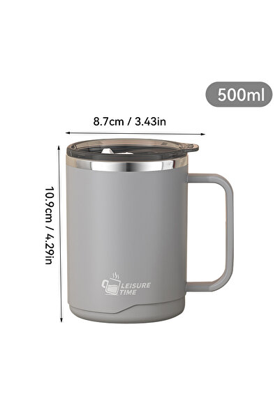Choice 401-500ml Grey 500ml Double-layer Mug 304 Stainless Steel Insulated Co...