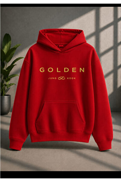 LU DUE Jungkook Printed Hoodies 3 Thread Combed Cotton Sweatshirt Cotton Sard...