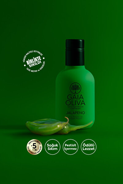 Gaia Oliva Jalapeno Çeşnili 250 ml Natürel Sızma Zeytinyağı (Yeni Hasat)