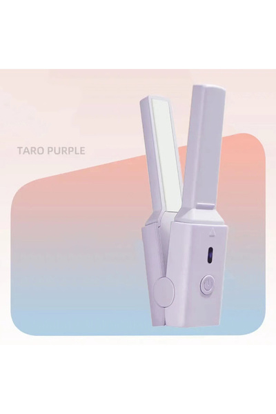 Choice1 مكواة شعر صغيرة محمولة لون بنفسجي بتصميم لطيف تعمل بمنفذ USB، مكواة ش...