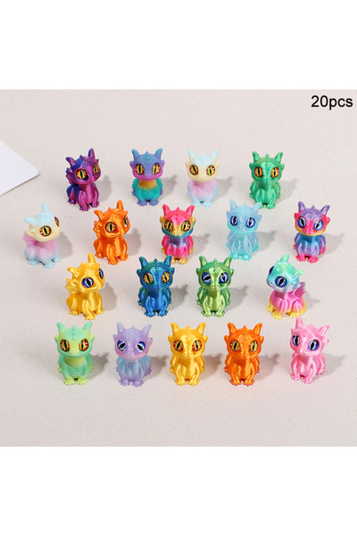 choice2 20Pcs 20/5pcs 3D Printed Dragon Ornaments for Kids Birthday Party Fav...