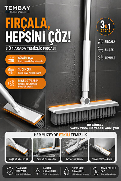 TEMBAY Çekçekli Fayans Fırçası → V Şekilli Temizlik Fırçası → Derz Fırçası → ...