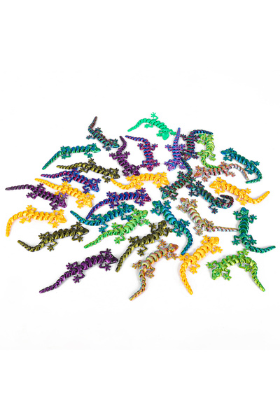 Choice 30pcs Random color 30PCS 3D Printed Gecko with Movable Joints - Fun De...